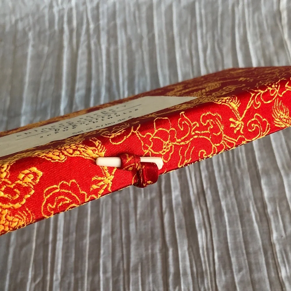 Chinese Scenery CHOPSTICKS set of 3 in red & gold serpent dragons storage box